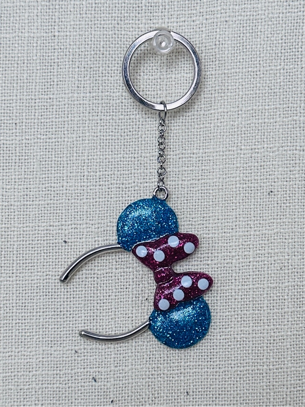 Disney Minnie Mouse Glitter Ear Headband Keychain